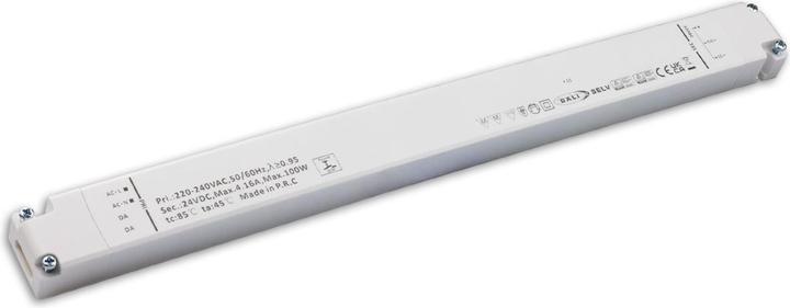 Image du produit Isoled Transformateur LED CCT PWM 24V/DC, 0-100W, 2 canaux, ultra-mince, Push/DALI-2 DT8 dimmable, SELV