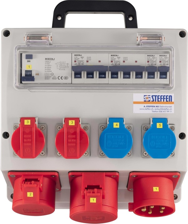 Steffen Building site power distribution (CEE 32/5, Type 25, CEE 16/5, Type 23)