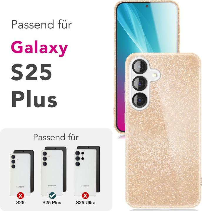 Actual product image Nalia ShinePop - Stabile Glänzende Glitzer Hülle - Glamour Glitter Cover (Samsung Galaxy S25)