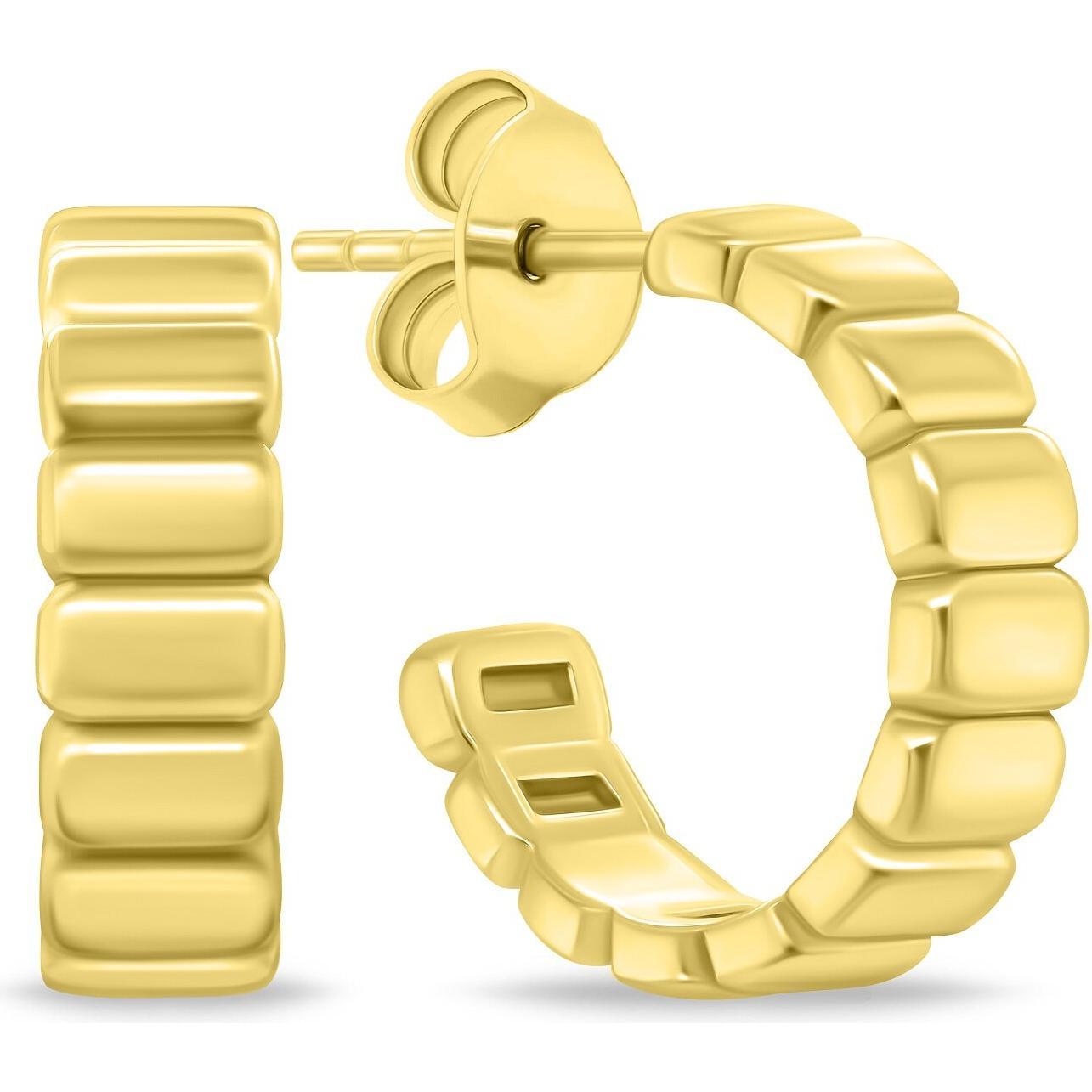 Brilio, Orecchini, Argento - Orecchini a cerchio senza tempo placcati oro EA876Y