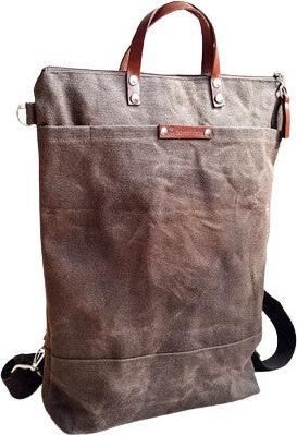 Only-Bags.Store Waxed Canvas Backpack - Coffee Brown, Convertible Backpack, Diaper Backpack, A3, Backpacks