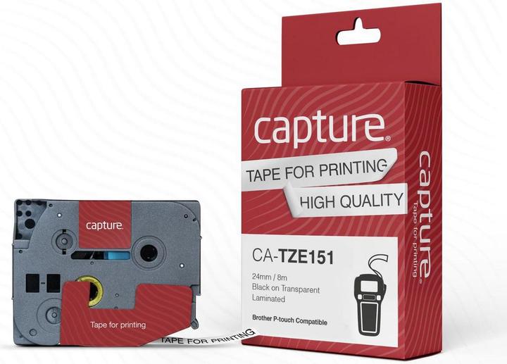 Actual product image Capture Tape Black on Clear 24mm (2.40 cm, Black)