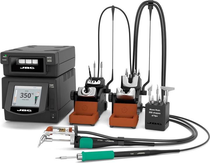 Produktbild JBC 4-Kanal Reparaturstation DMSD-2QA, mit abgewinkeltem Entlötkolben DT530