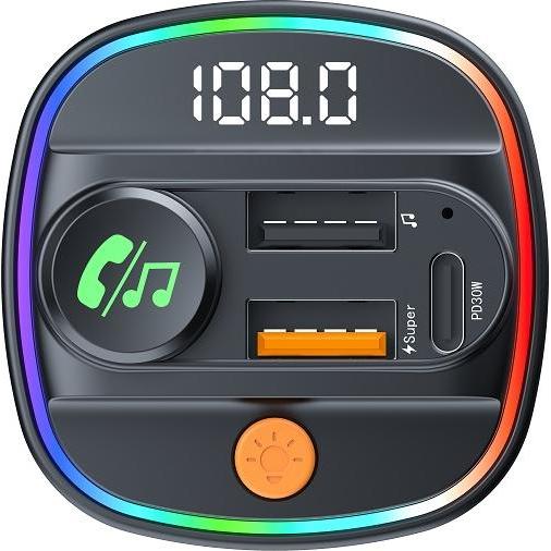 Thumbnail - Devia Sender FM Smart Bluetooth MP3 Autoladegerät PD 30W 1x USB-C 2x USB 3A schwarz, Auto Adapter, Schwarz