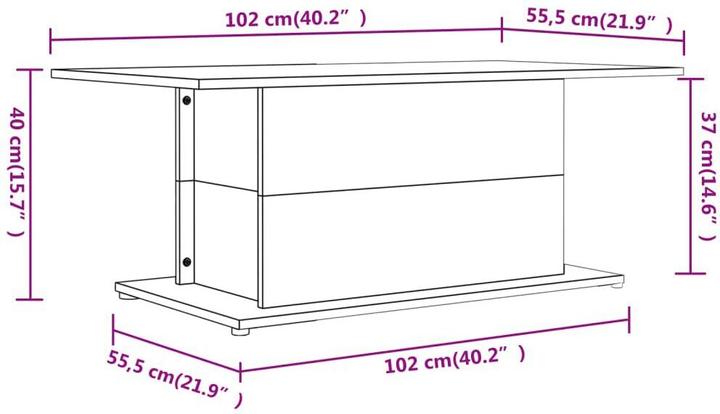 Image du produit vidaXL Couchtisch (102 x 102 x 40 cm)