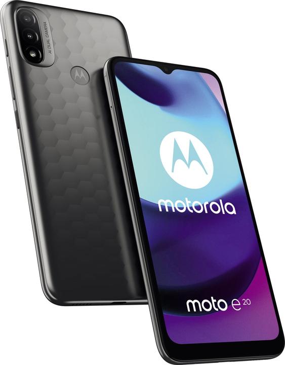 Actual product image Motorola Moto e20 (32 GB, Graphite gray, 6.50", Hybrid Dual SIM, 13 Mpx, 4G)