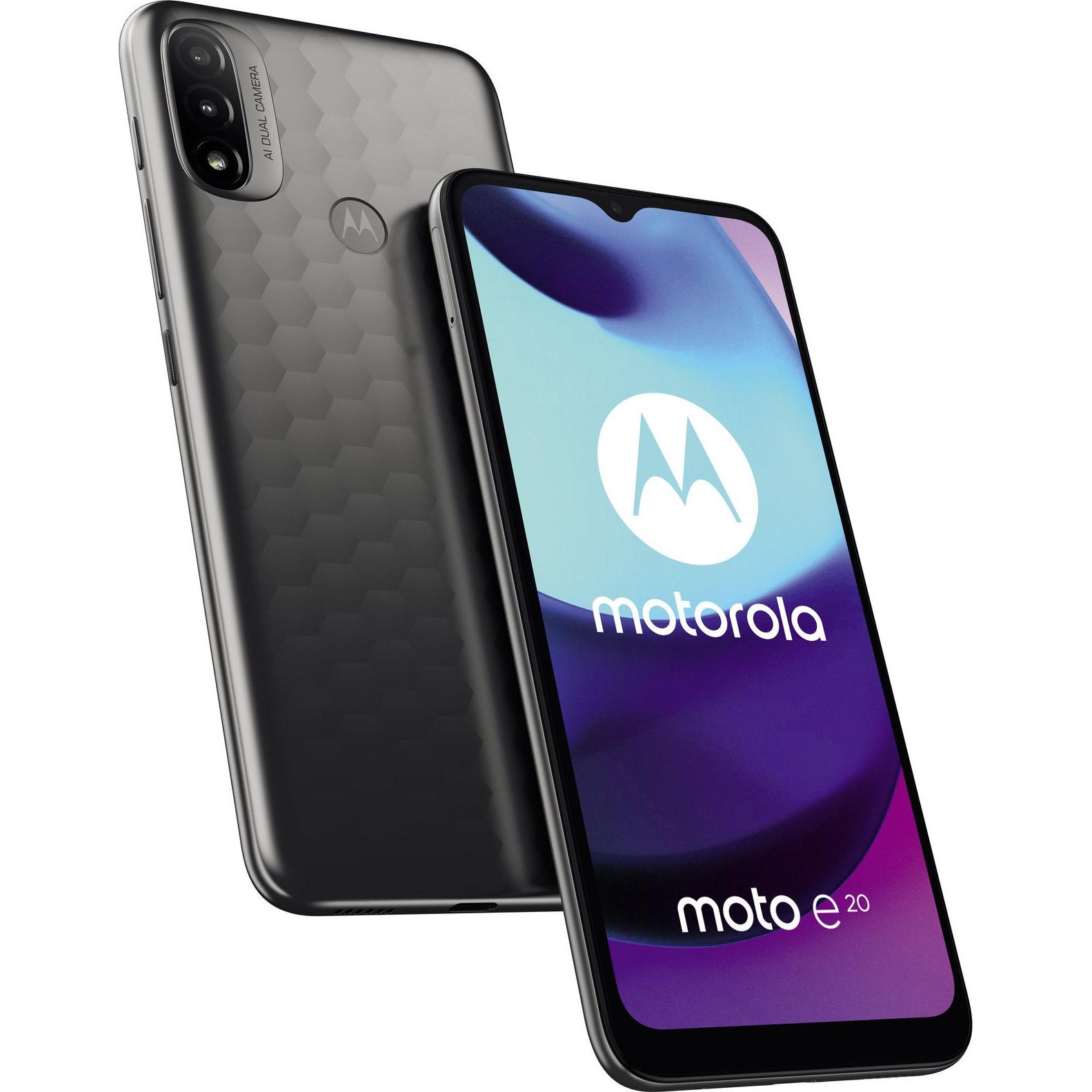 Thumbnail - Motorola Moto e20 (32 GB, Graphite gray, 6.50", Hybrid Dual SIM, 13 Mpx, 4G), Smartphone, Grau