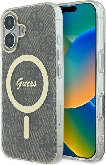Actual product image Guess GUHMP16SH4STW iPhone 16 6.1" brązowy/brown hardcase IML 4G MagSafe (Apple iPhone 16)