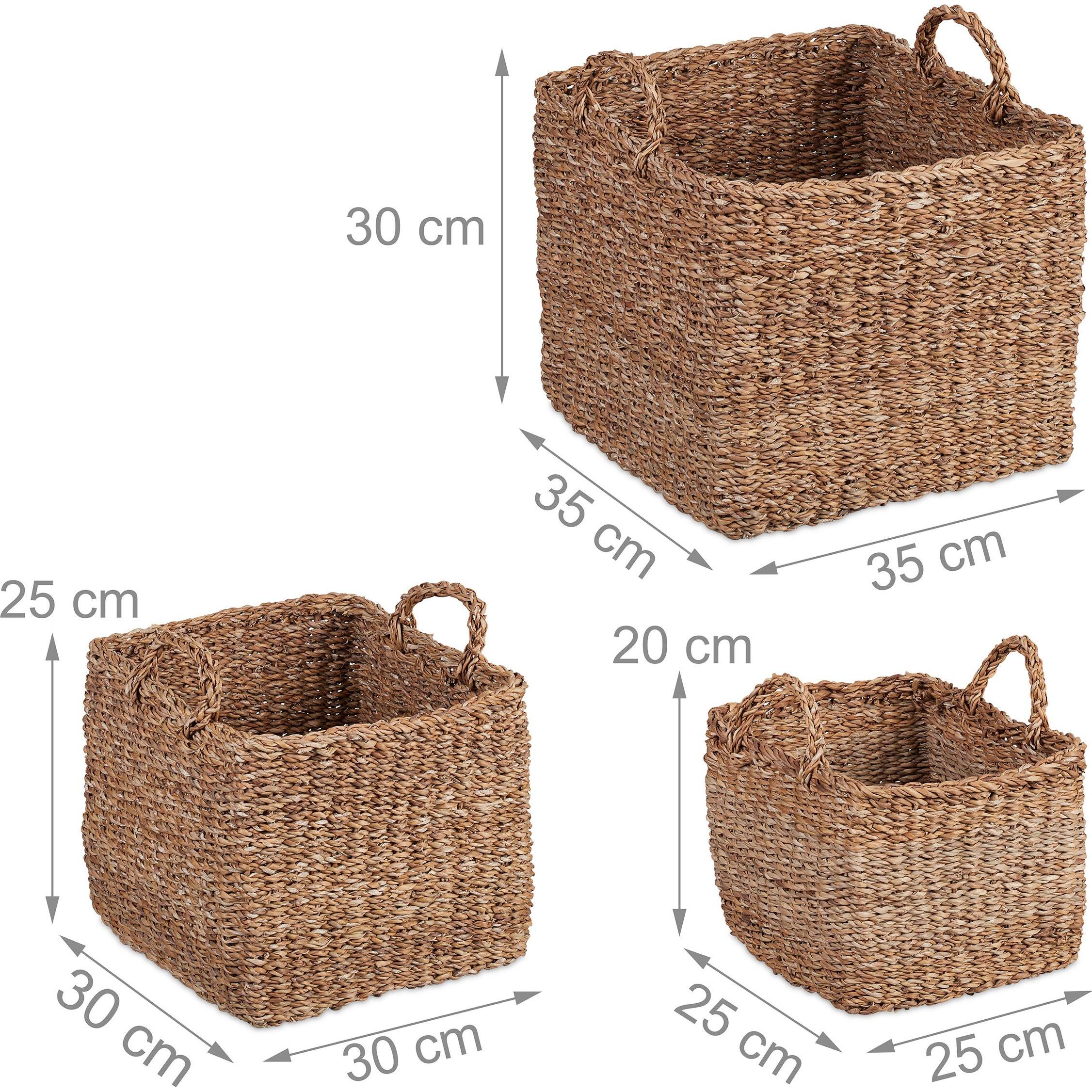 Thumbnail - Relaxdays, Aufbewahrungskorb, 3tlg. Aufbewahrungskorb-Set (3 x, 35 x 35 x 30 cm)
