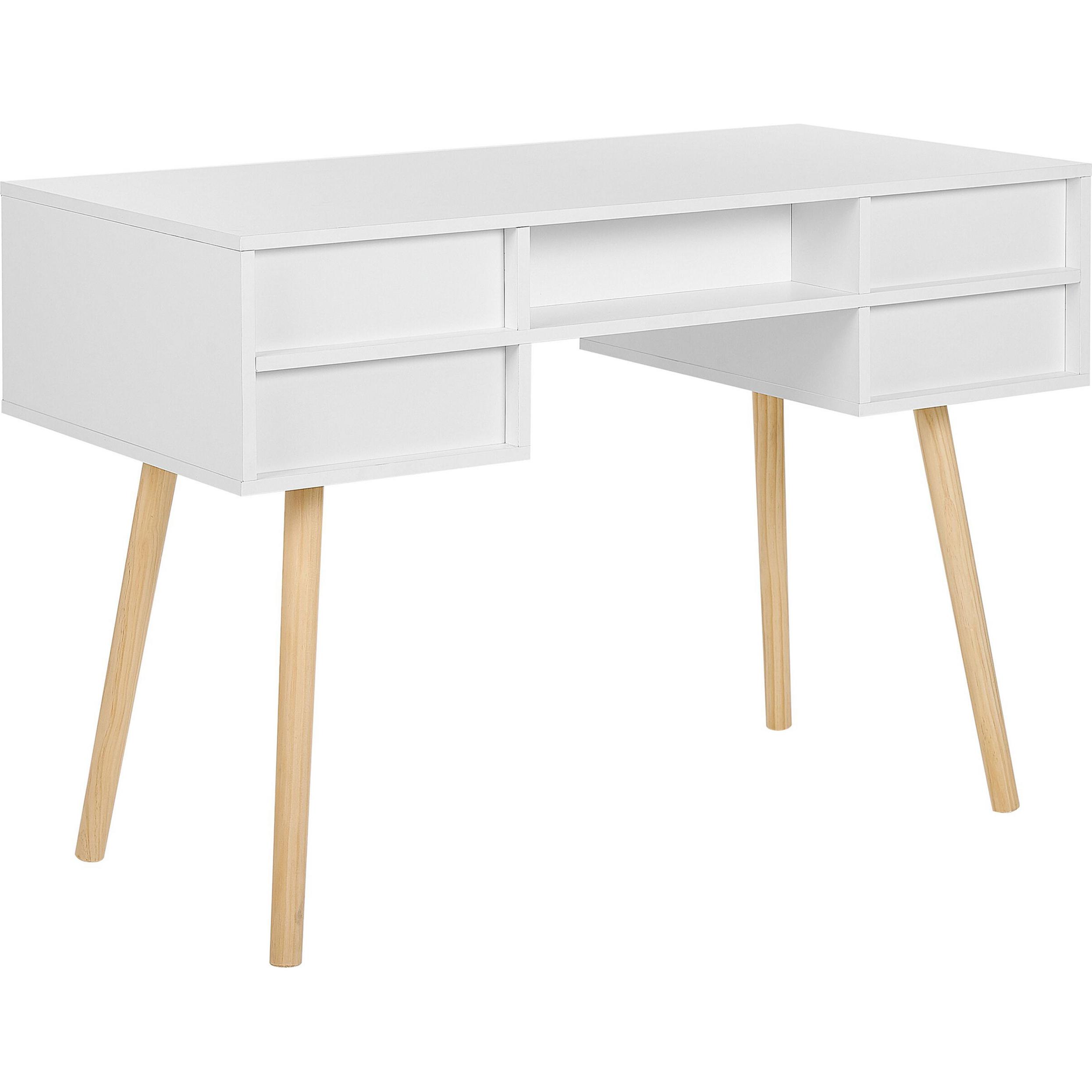Beliani, Schreibtisch, Schreibtisch weiss 110 x 55 cm 4 Schubladen LEVIN (110 x 55 x 78 cm)