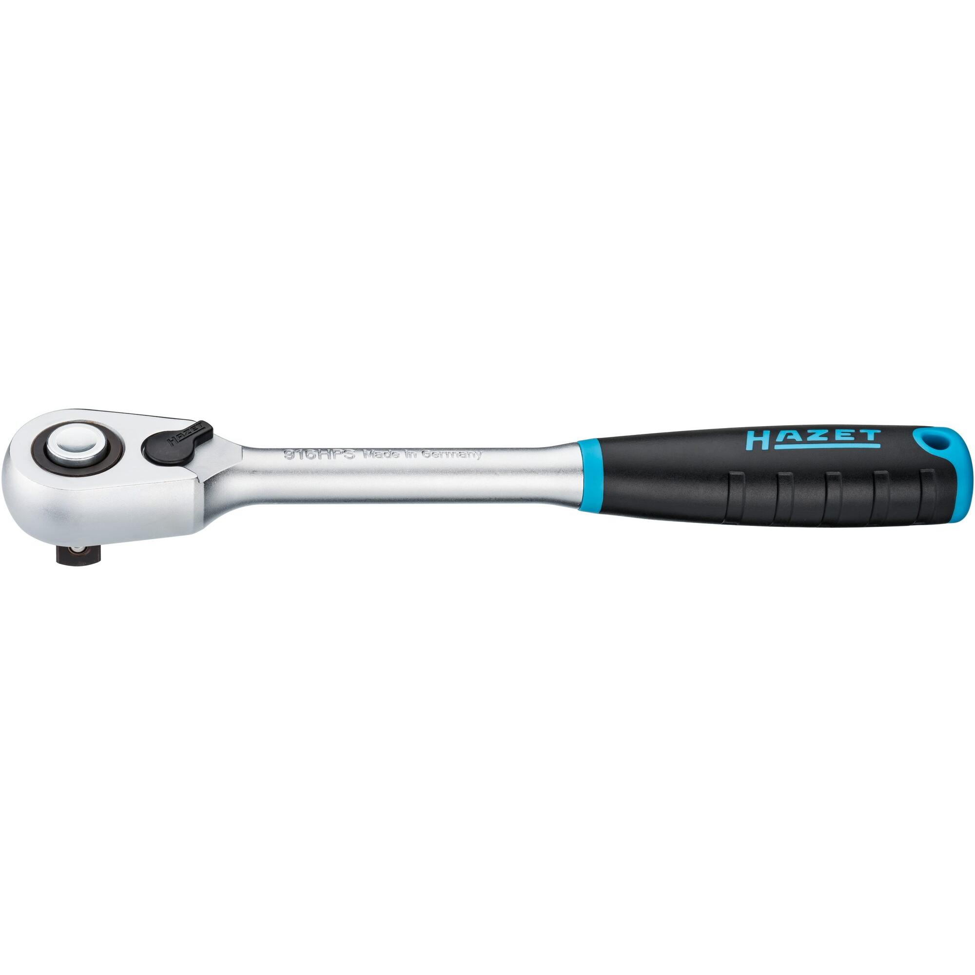 HAZET, Ratsche, HiPer Feinzahn-Umschaltknarre ∙ Sicherheitsverriegelung 916HPS ∙ Vierkant 12,5 mm (1/2 Zoll) (1/2")