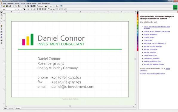 Produktbild Sigel BusinessCard Software (85 x 55 mm)