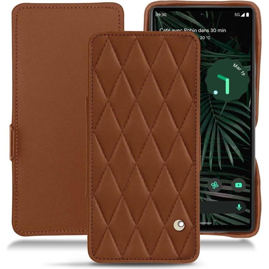 Noreve Lederschutzhülle horizontal (Google Pixel 6 Pro), Smartphone Hülle, Braun