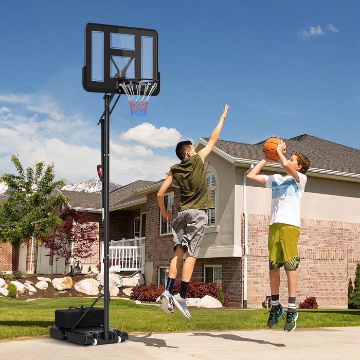 Actual product image Swisshandel24 Basketballkorb Outdoor, Verstellbare Korbhöhe 230-305 cm, mit Rädern, Gewicht