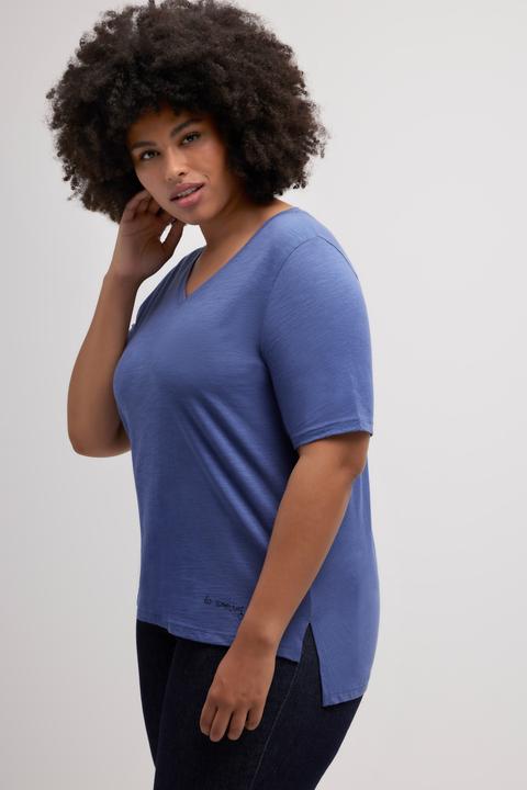 Produktbild Ulla Popken T-Shirt, Saumdruck, V-Ausschnitt, Halbarm (46, 48)