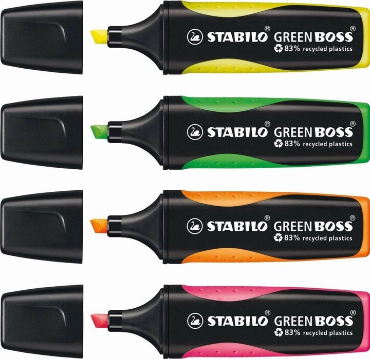 Produktbild STABILO GREEN BOSS Textmarker (Pink, Gelb, Grün, Orange, 5 mm, 4 x)