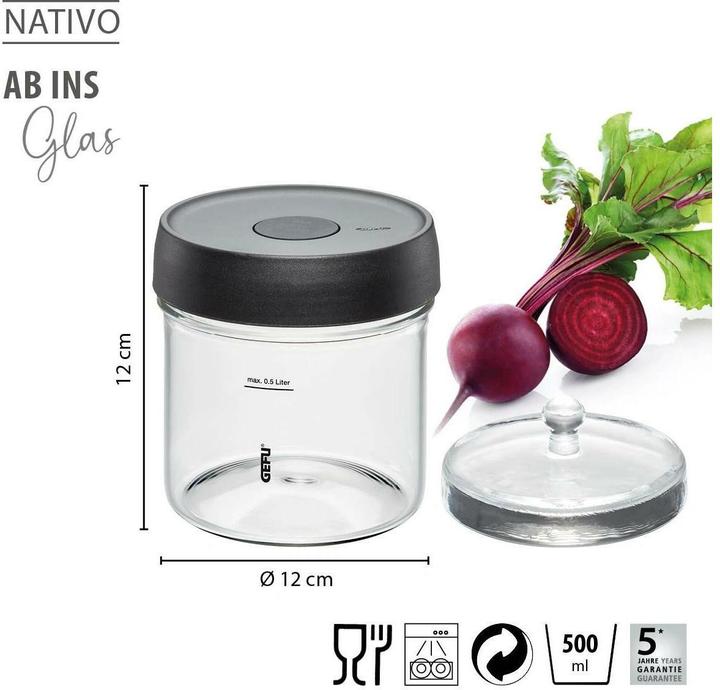 Actual product image GEFU NATIVO fermentation jar, 0.5 l (1 pcs., 0.50 l)