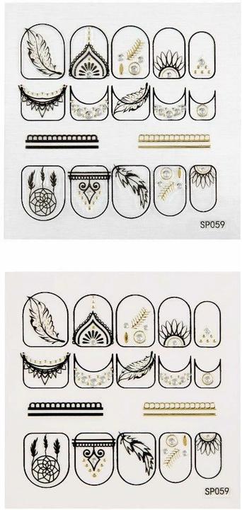 Actual product image Ardell Nail Art Sicker Boho Chic (Artificial nails, Black, Gold)