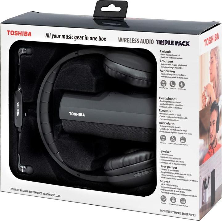 Actual product image Toshiba Triple Pack HSP-3P19 black (4 h, Wireless)