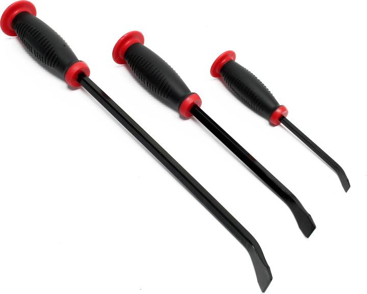 Actual product image Wiltec Crowbar Set with 3 Pry Bars approx. 20-45cm of Heat-Treated Carbon Steel with Plastic Handle