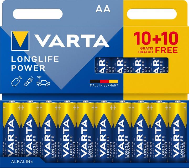 Produktbild Varta Longlife Power AA Pack 20 (10+10) (20 Stk., AA, 2960 mAh)