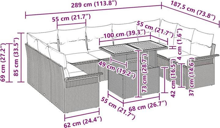 Produktbild vidaXL Garten Essgruppe