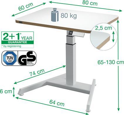 Productafbeelding Leitz Ergo Compact Workstation Elektrisch in hoogte verstelbaar bureau (80 x 60 x 130 cm)