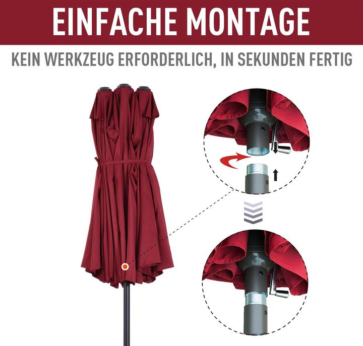 Produktbild Outsunny Marktschirm mit Handkurbel (2.65 m)