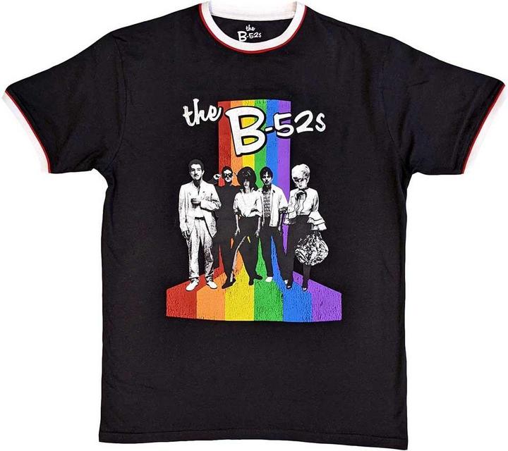 Immagine prodotto Universal Textiles The B-52's Ringer Maglietta Strisce Arcobaleno Adulto Unisex (M)