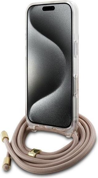 Immagine prodotto Guess GUHCP16SHC4SEP iPhone 16 6,1" różowy/rosa custodia rigida Crossbody Cord 4G Print