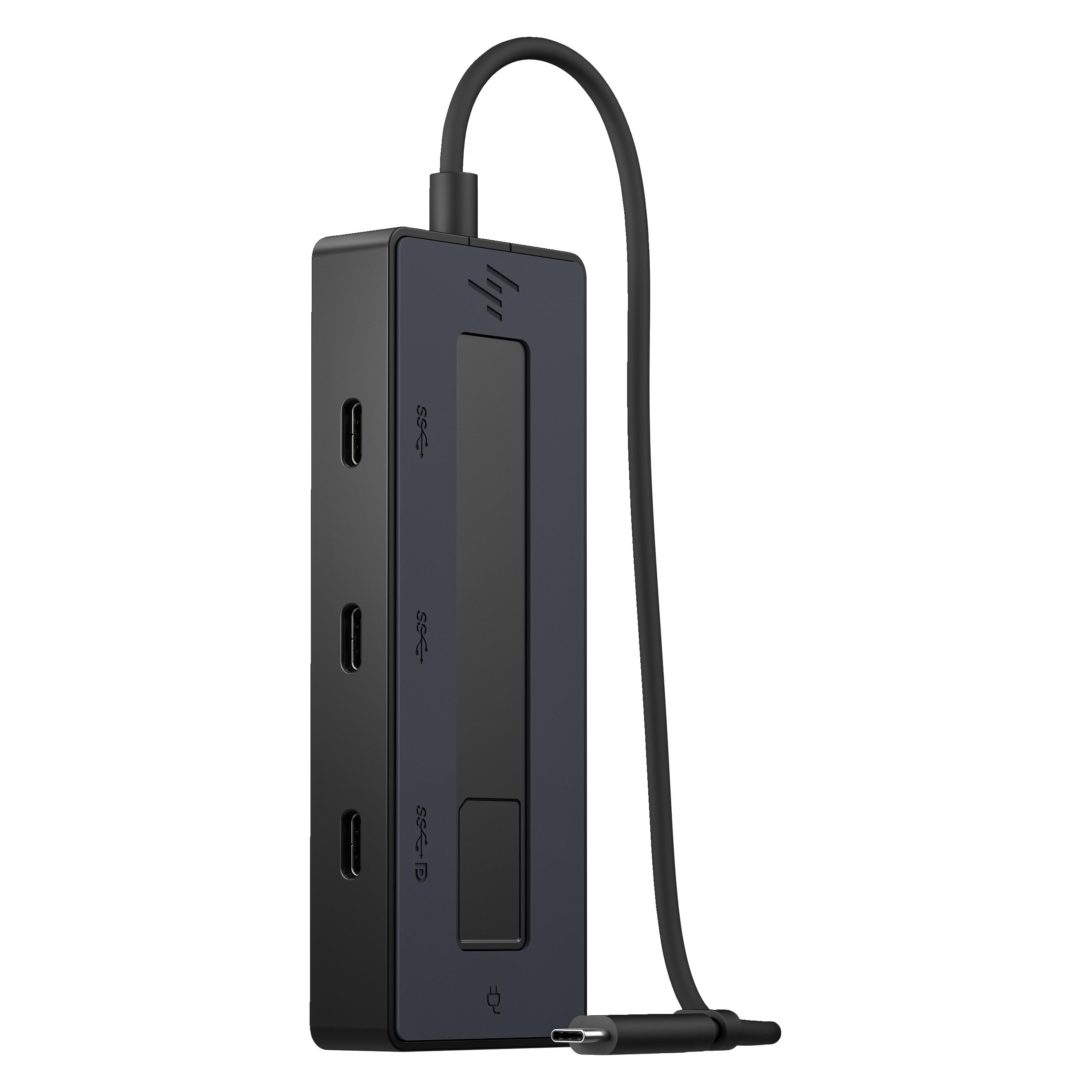 HP Universal USB-C Multiport-Hub (USB-C, 4 Ports), Dockingstation + USB Hub, Schwarz