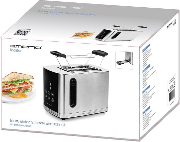 Actual product image Emerio TO-128308 Toaster BPA-free, with bun rack Stainless steel, black