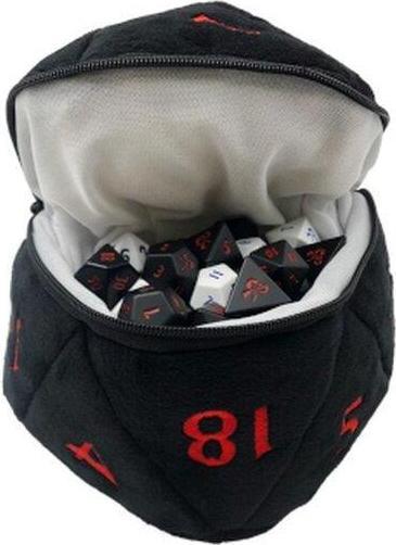 Ultra Pro UP18786 - Borsa dei dadi di peluche D20 - Nero e rosso