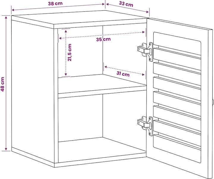 Produktbild vidaXL Badezimmerschrank (33.50 x 38 x 48 cm)