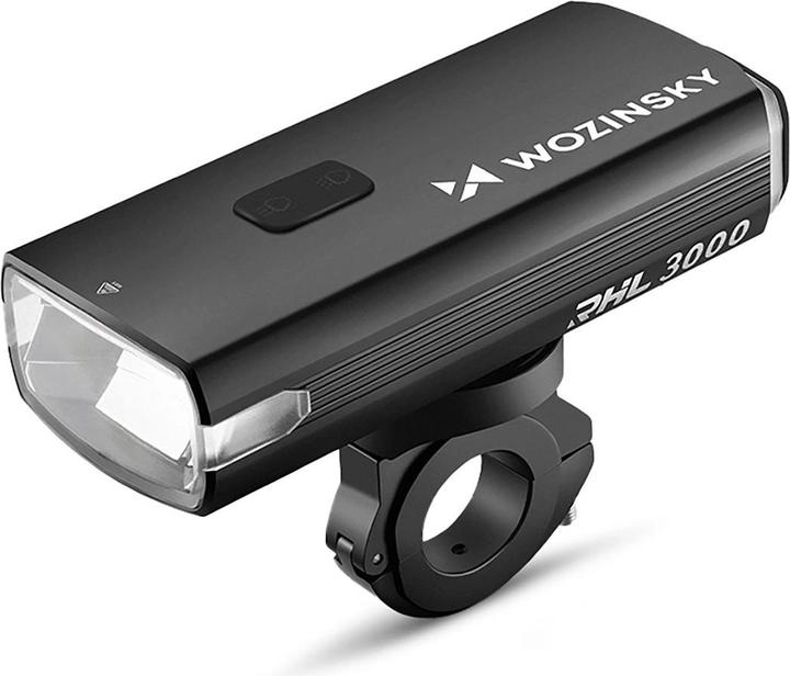 Wozinsky Fahrrad-Frontlicht + USB-C-Kabel (3000 lm) - Schwarz (3000 lm)