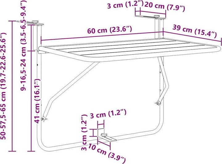 Image du produit vidaXL Hängender Tisch
