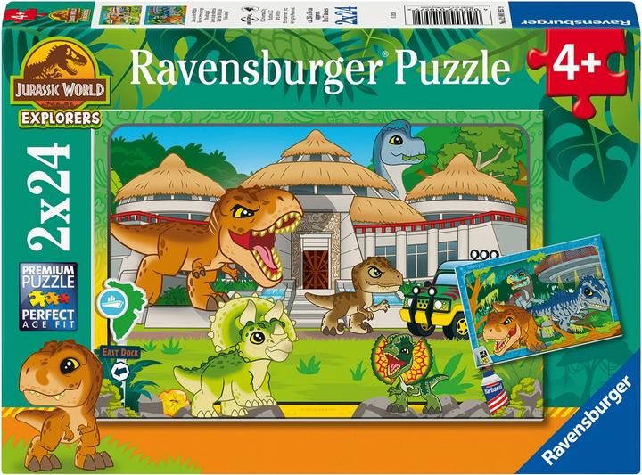 Actual product image Ravensburger Children's jigsaw puzzle 12001057 - Jurassic World Explorers - 2x24 pieces Jurassic World Explorers (24 pieces)