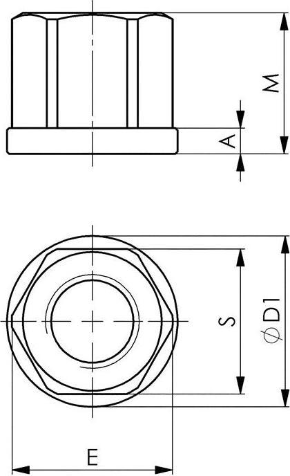 Actual product image Amf Hexagon nut with collar, turned (M14)