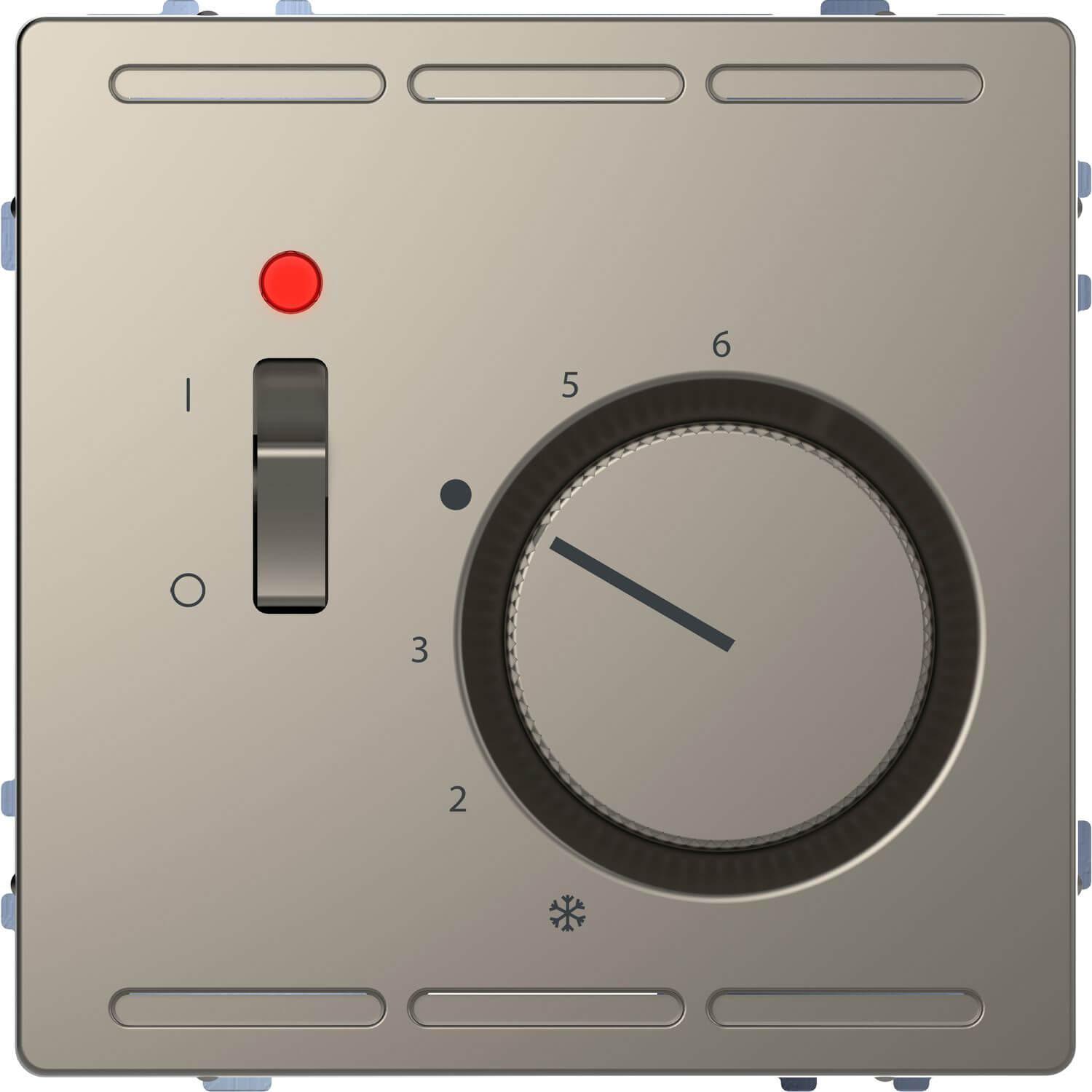 Merten RTR 24 V m. Schalter u. Zentralpl., MEG5761-6050, Thermostat, Grau
