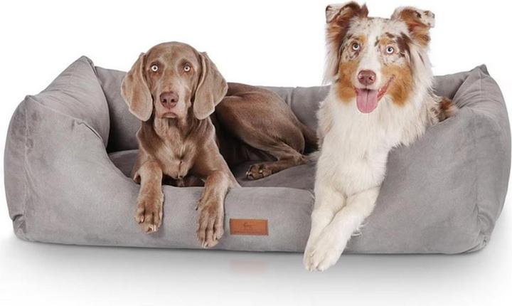 Actual product image Knuffelwuff Dog Bed Dreamline Velour XXXL, 155 x 105 cm, Grey (Dog)