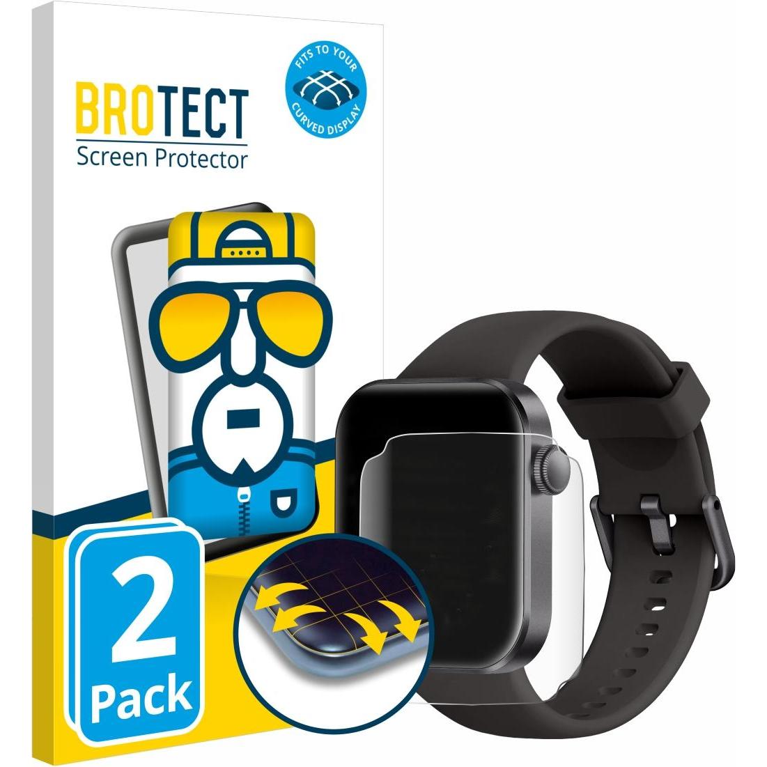 BROTECT Full-Screen Displayschutz, Smartwatch Schutzfolie, Transparent