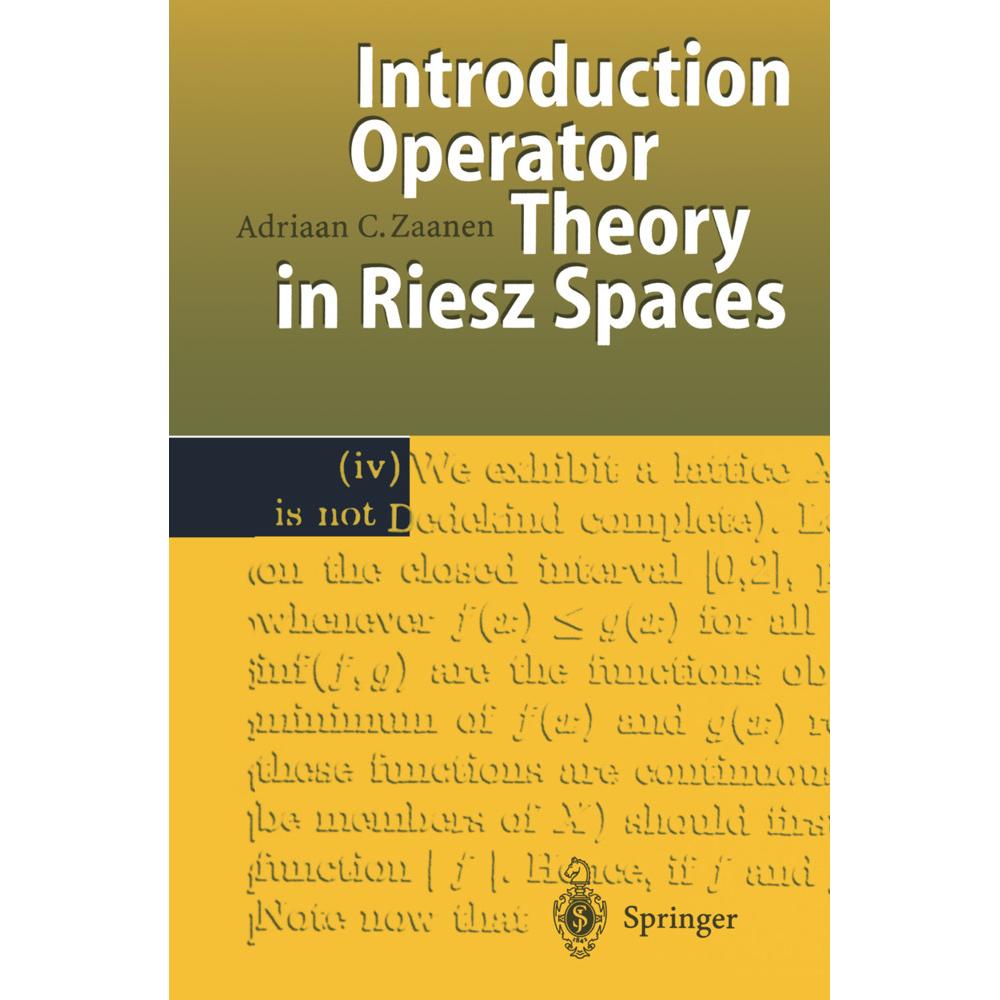 Introduction to Operator Theory in Riesz Spaces, Fachbücher