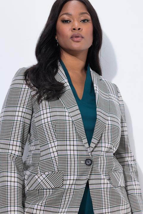 Produktbild Ulla Popken Blazer, Karo-Design, Reverskragen, Langarm (56)