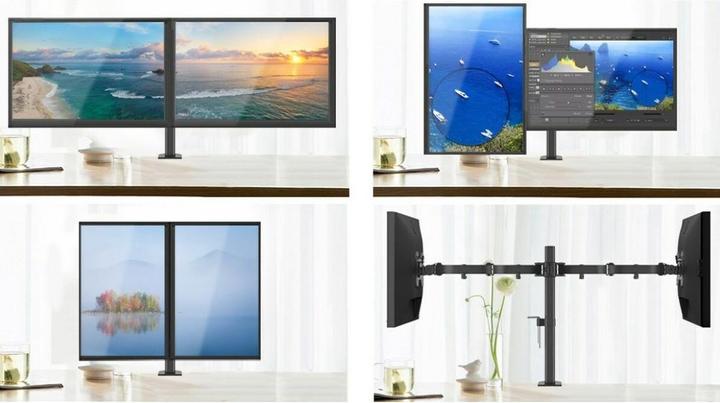 Image du produit Techly Support de bureau pour LCD TV LED 13 27 Côté à côté Pince (Tables, 27", 10 kg)