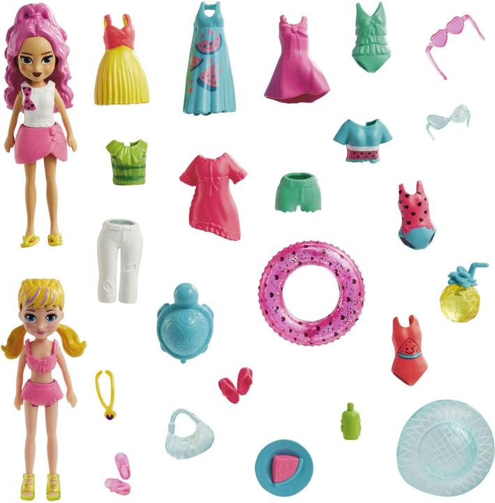 Mattel Polly Pocket Dolls Fruity Pool Fun Fashon Pack