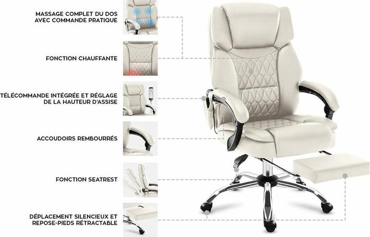 Produktbild Mark Adler Fotel obrotowy Boss 6.0 Beige (47 - 55 cm)