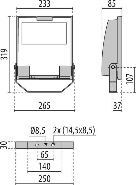 Immagine prodotto Spittler Faretto LED da superficie 36W GUELL1 4000K 1LED 5112lm Konv alluminio IP66 gr hglz direct on (5112 lm, IP66)