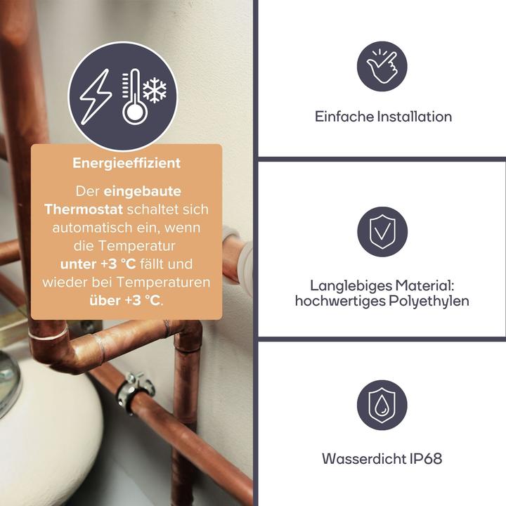 Produktbild Velleman Heizkabel Mit Frostschutzfunktion Und Thermostat - 12 m