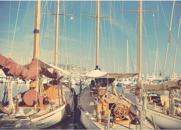 Actual product image Trenddeko Sailing ships in port (192 x 260 cm)