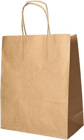 Papstar Sac en papier, 440 x 320 x 170 mm, marron en papier kraft, 70 g/qm, capacité de charge : 9 kg, avec (25 pièce(s))